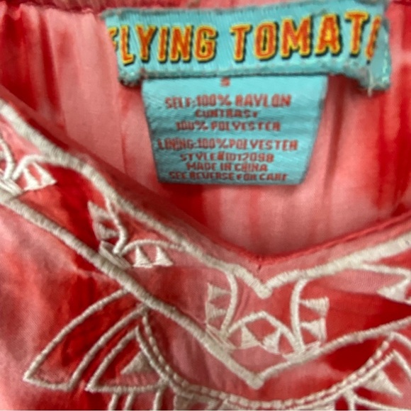 Flying Tomato Coral Tie Dye Women’s Boho Embroidered Maxi Dress SZ S - Picture 15 of 15